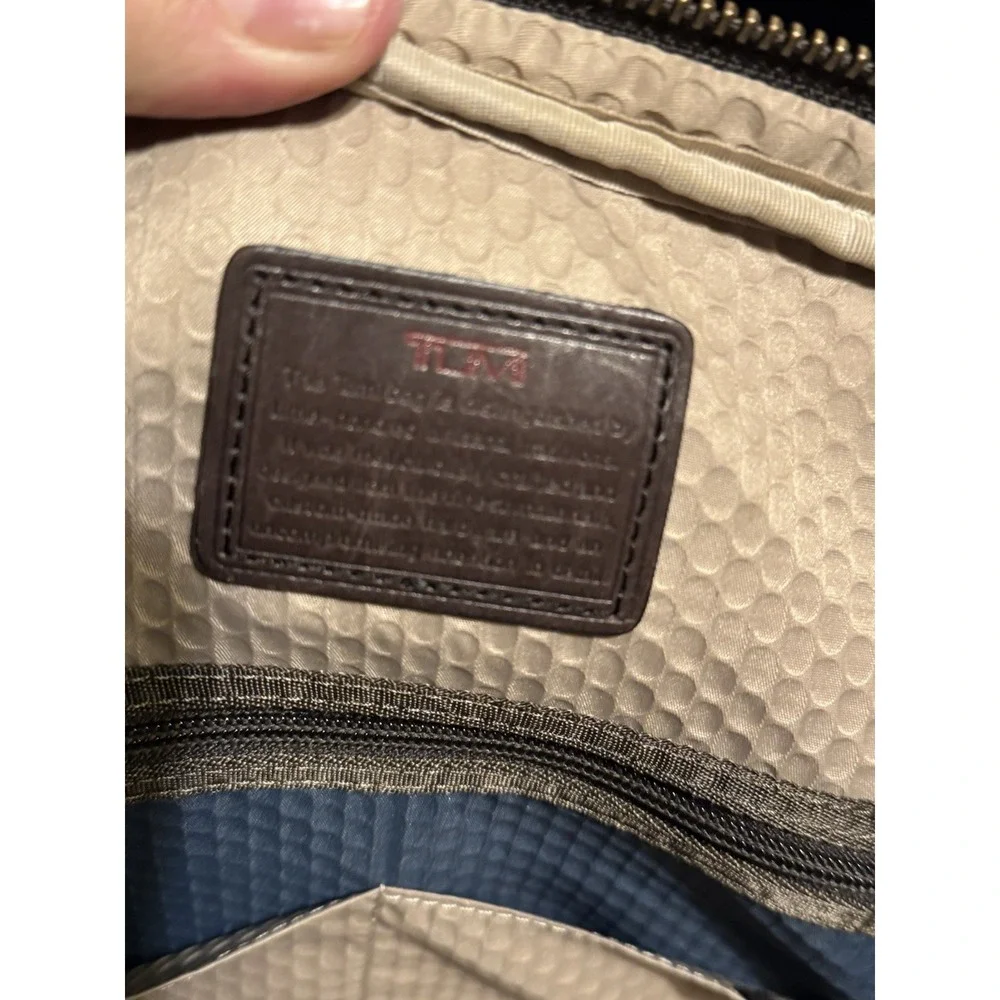 TUMI ALPHA BRAVO McNair Slim Leather Brown Briefcase Bag Carry On 92611BH $495